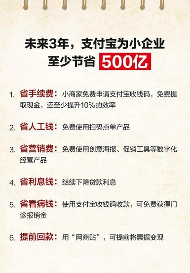 支付宝：未来3年要为小商家至少省500亿_金融_电商之家