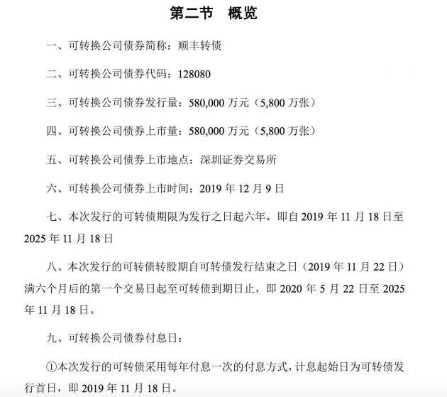 顺丰控股拟于12月9日发行58亿元可转债_物流_电商之家