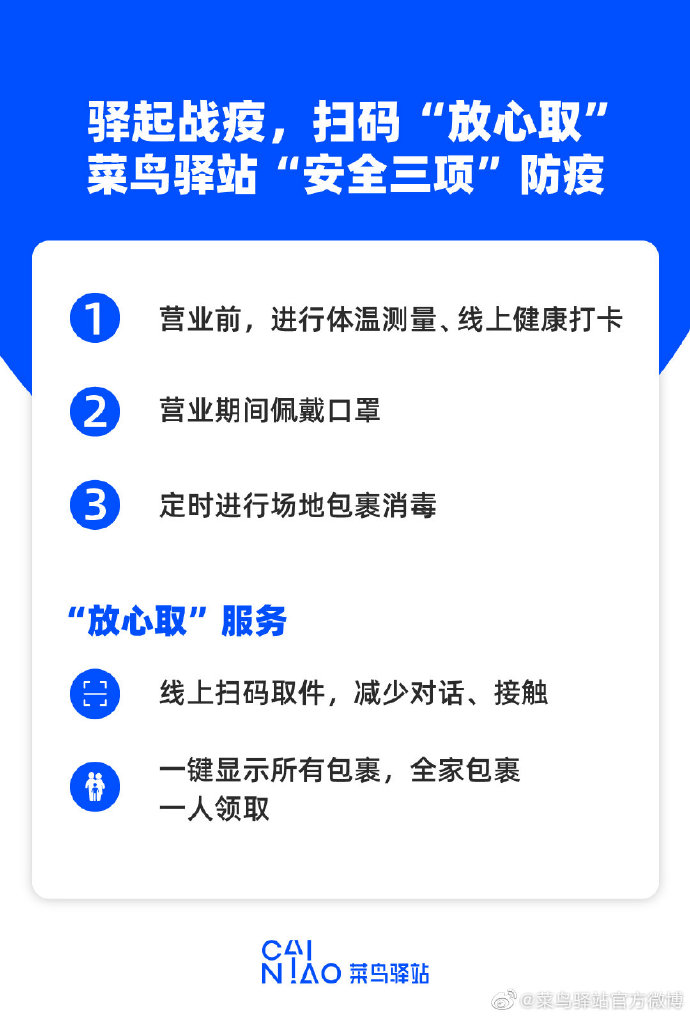 菜鸟驿站上万站点已营业 推出“安全三项”措施_物流_电商之家