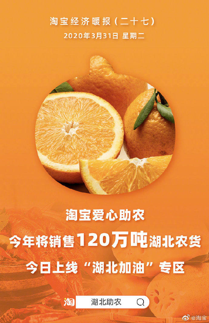 淘宝爱心助农上线“湖北加油”专区 将销售120万吨农产品_零售_电商之家