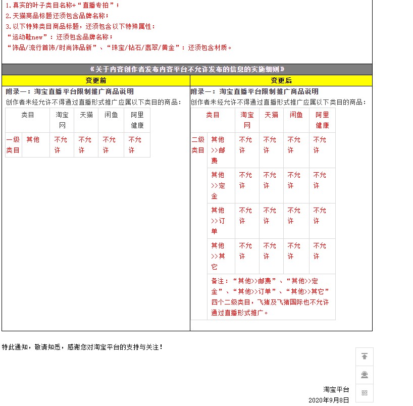 淘宝直播升级直播间商品发布规范 9月22日生效_零售_电商之家